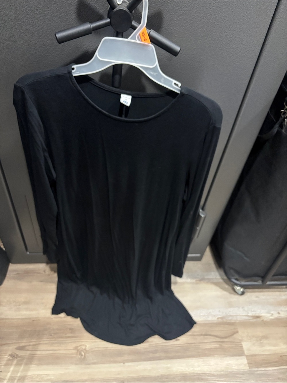 Black Long-Sleeve Women's mid dress